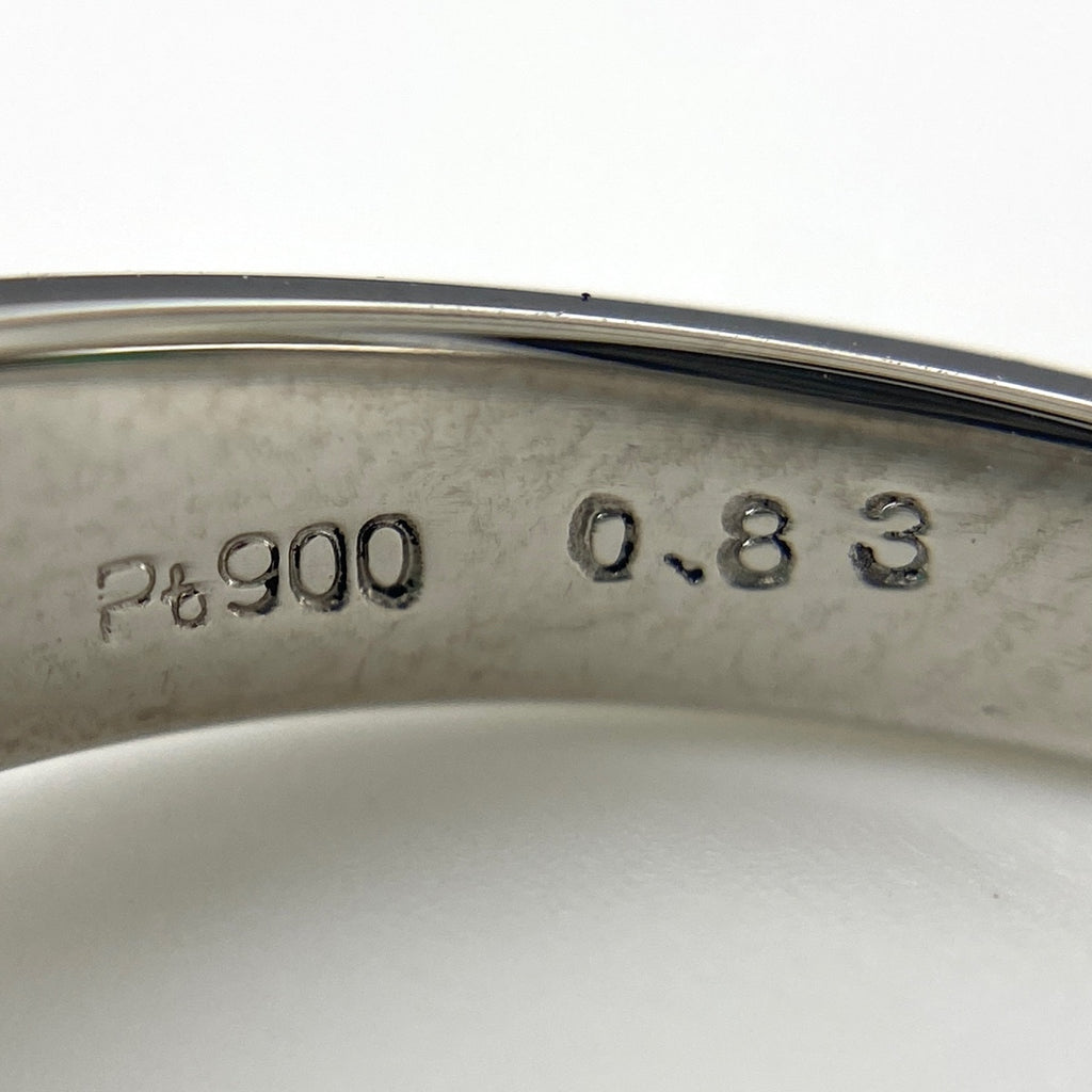エメラルド デザインリング プラチナ 指輪 メレダイヤ リング 12号 Pt900 エメラルド ダイヤモンド レディース 【中古】nbjwl