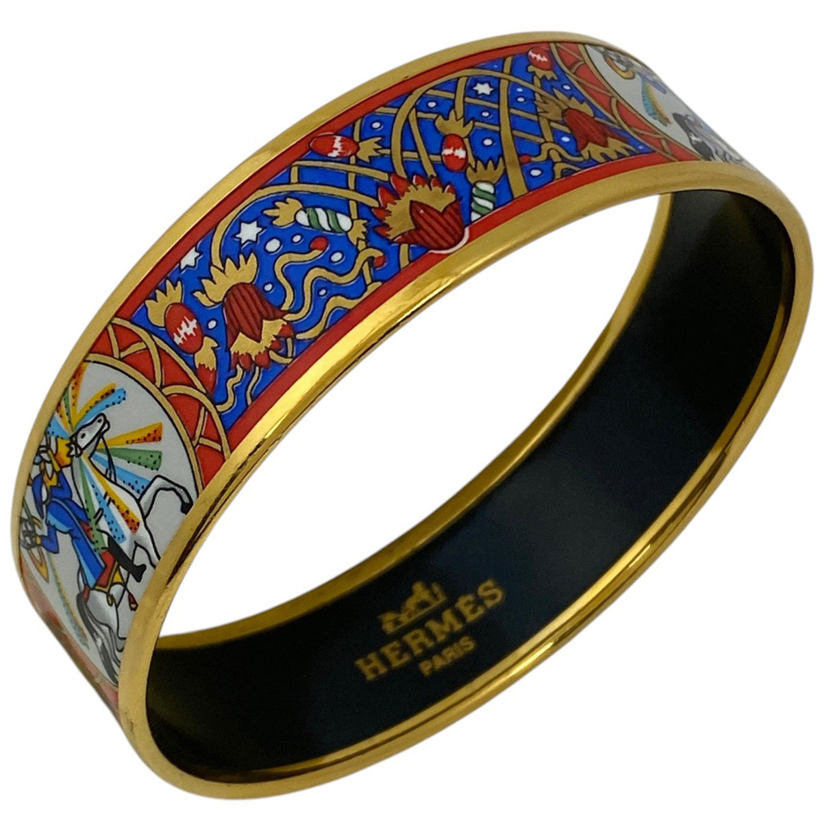 エルメス エマイユ GM 七宝焼き ブレスレット バングル GP ゴールド