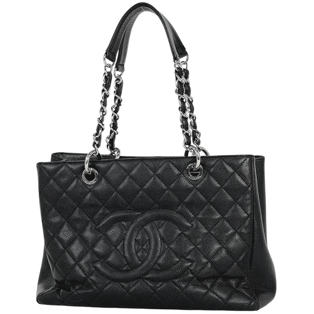 シャネル ココマーク チェーン トートバッグ ショルダーバッグ マトラッセ GST トートバッグ キャビアスキン ブラック A50995 レディース 【中古】brbag
