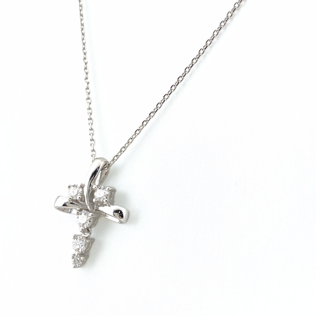 メレダイヤ デザインネックレス プラチナ ペンダント ネックレス Pt900 Pt850 ダイヤモンド レディース 【中古】nbjwl