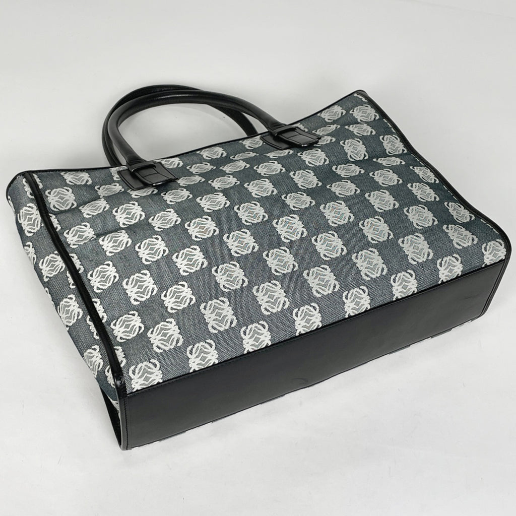 ロエベ アナグラム トートバッグ ハンドバッグ キャンバス ブラック ホワイト レディース 【中古】brbag