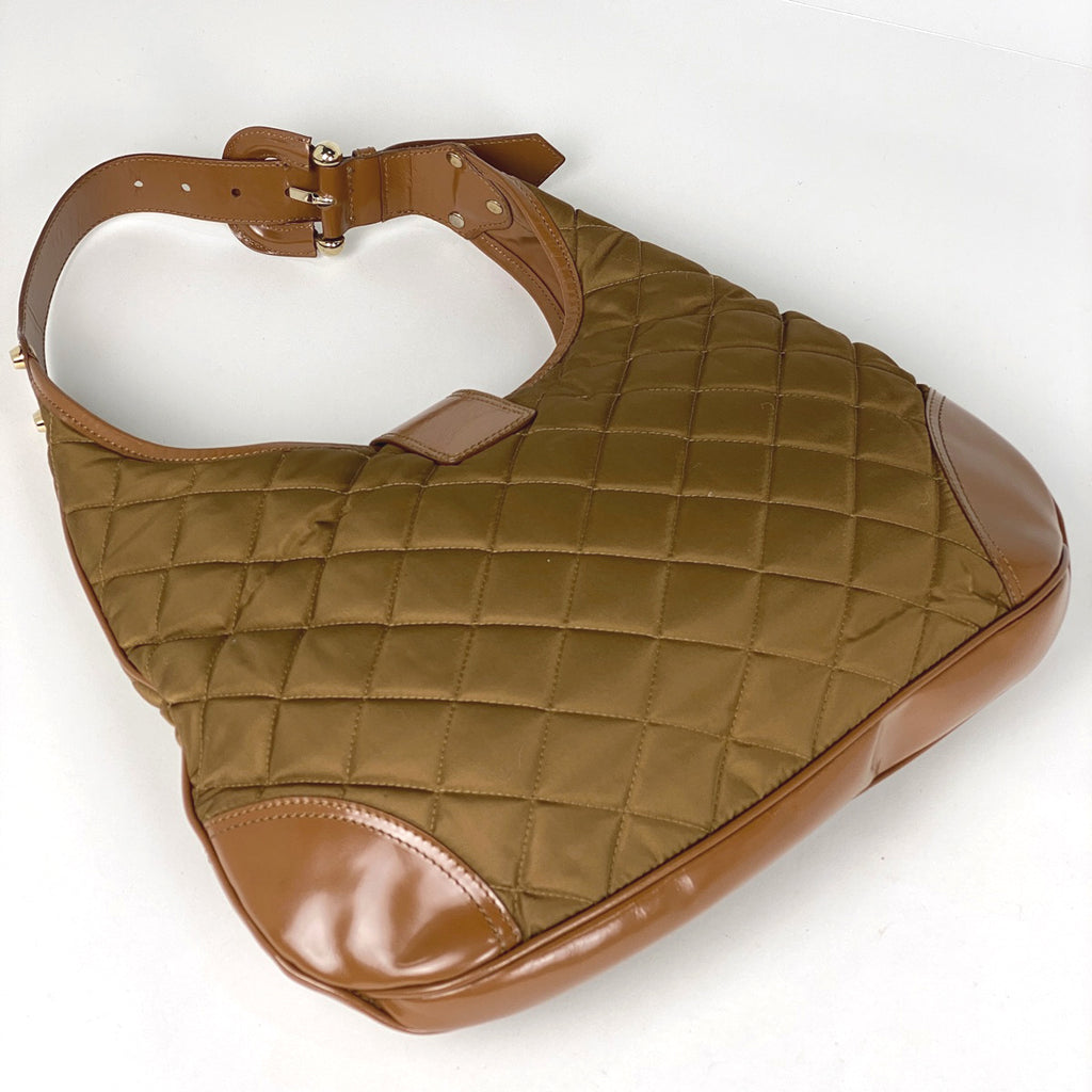 バーバリー ロゴ ショルダーバッグ ワンショルダー キルティング ショルダーバッグ ナイロン ブラウン レディース 【中古】brbag