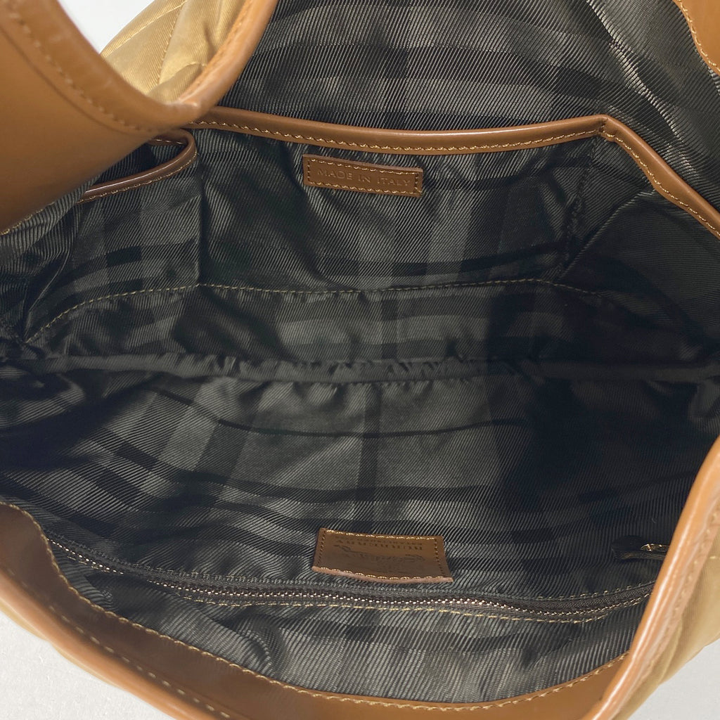 バーバリー ロゴ ショルダーバッグ ワンショルダー キルティング ショルダーバッグ ナイロン ブラウン レディース 【中古】brbag