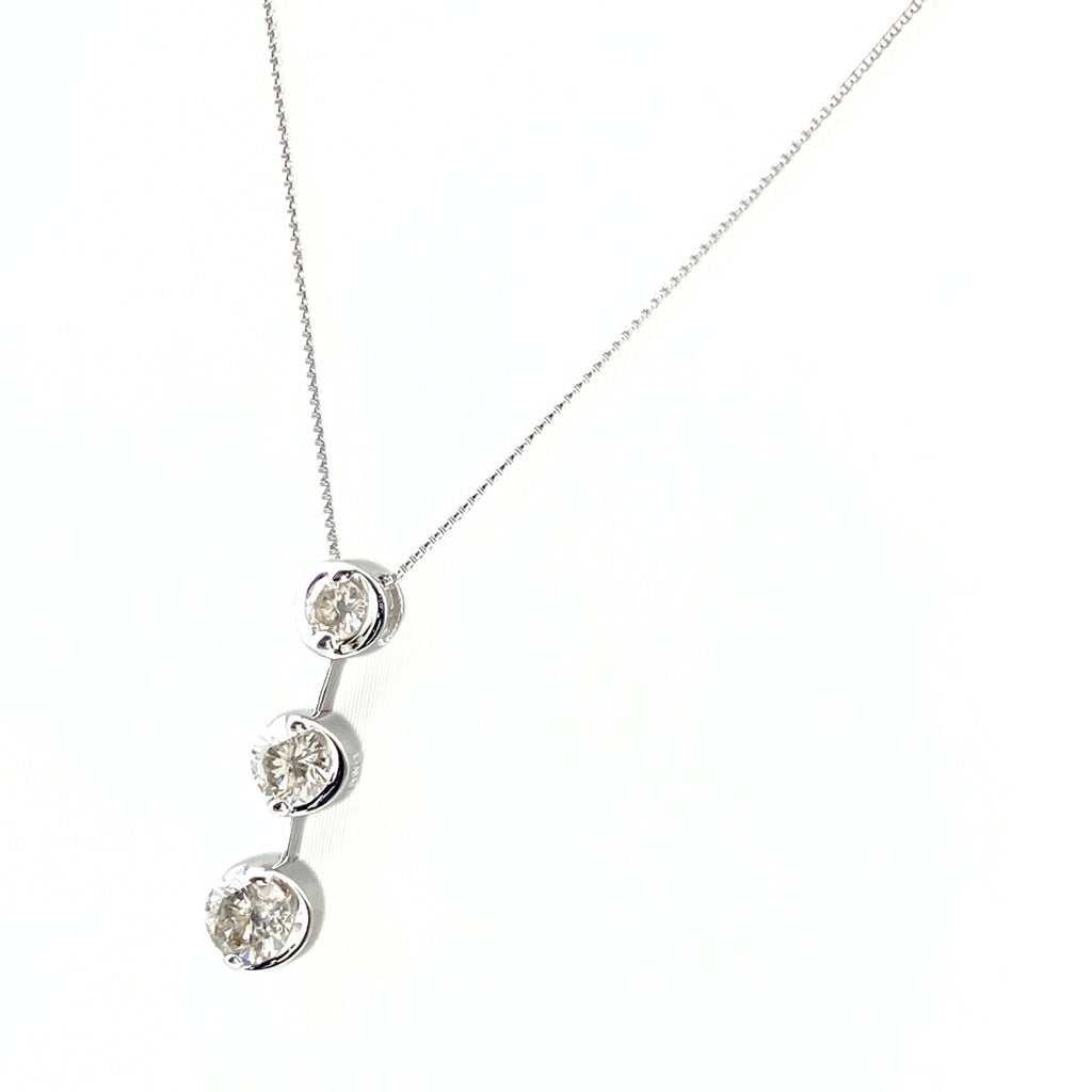 メレダイヤ デザインネックレス WG ホワイトゴールド ペンダント ネックレス K18 WG ダイヤモンド レディース 【中古】nbjwl