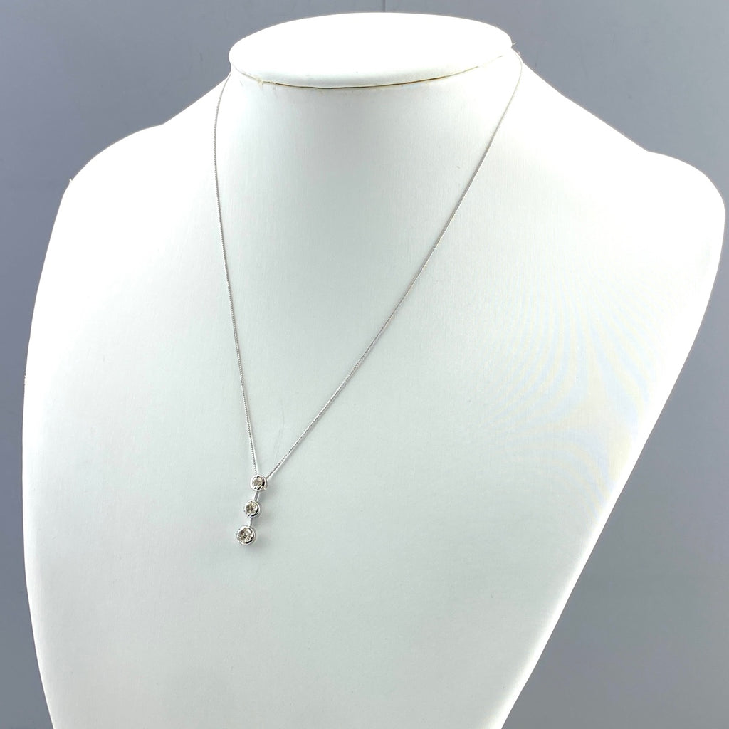 メレダイヤ デザインネックレス WG ホワイトゴールド ペンダント ネックレス K18 WG ダイヤモンド レディース 【中古】nbjwl