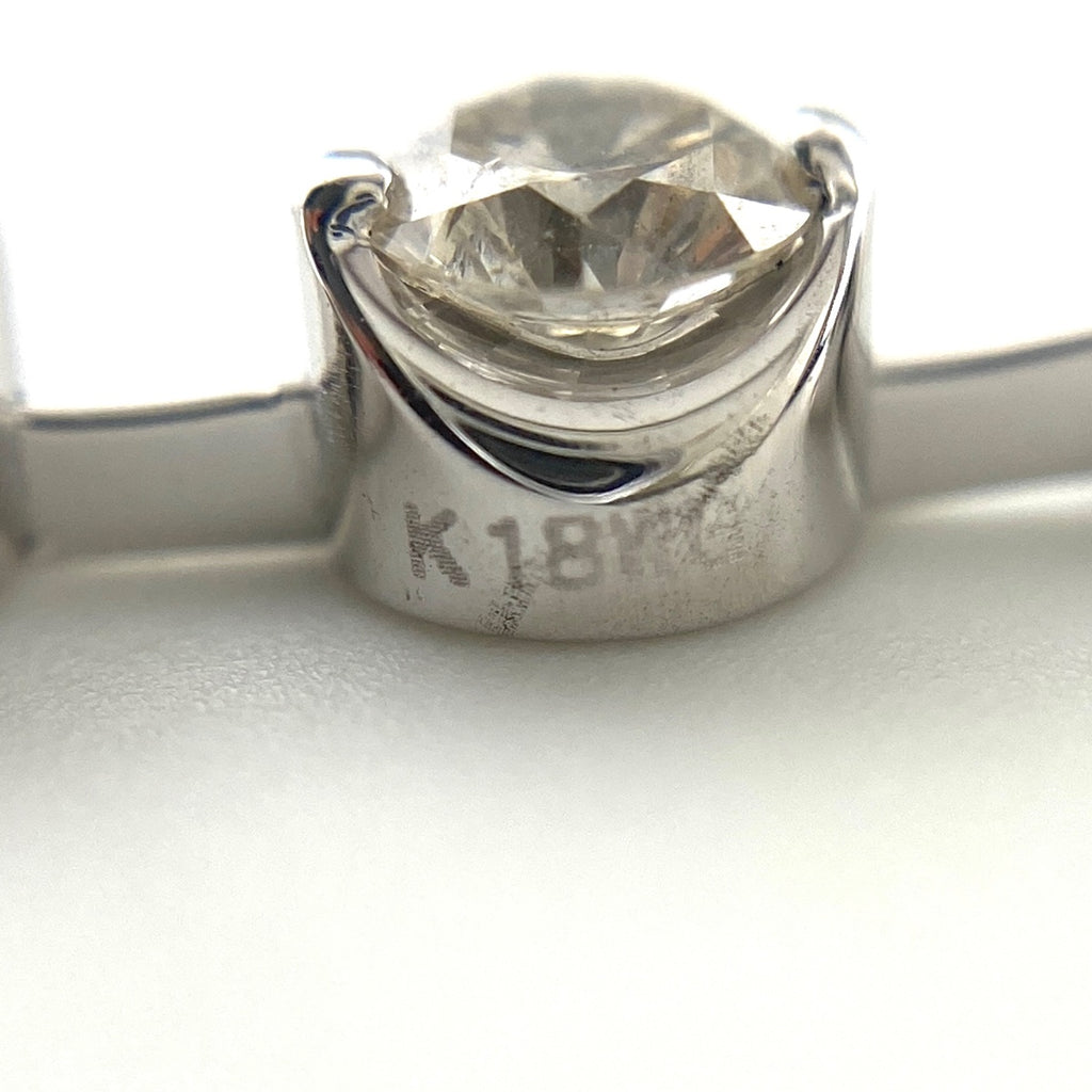 メレダイヤ デザインネックレス WG ホワイトゴールド ペンダント ネックレス K18 WG ダイヤモンド レディース 【中古】nbjwl