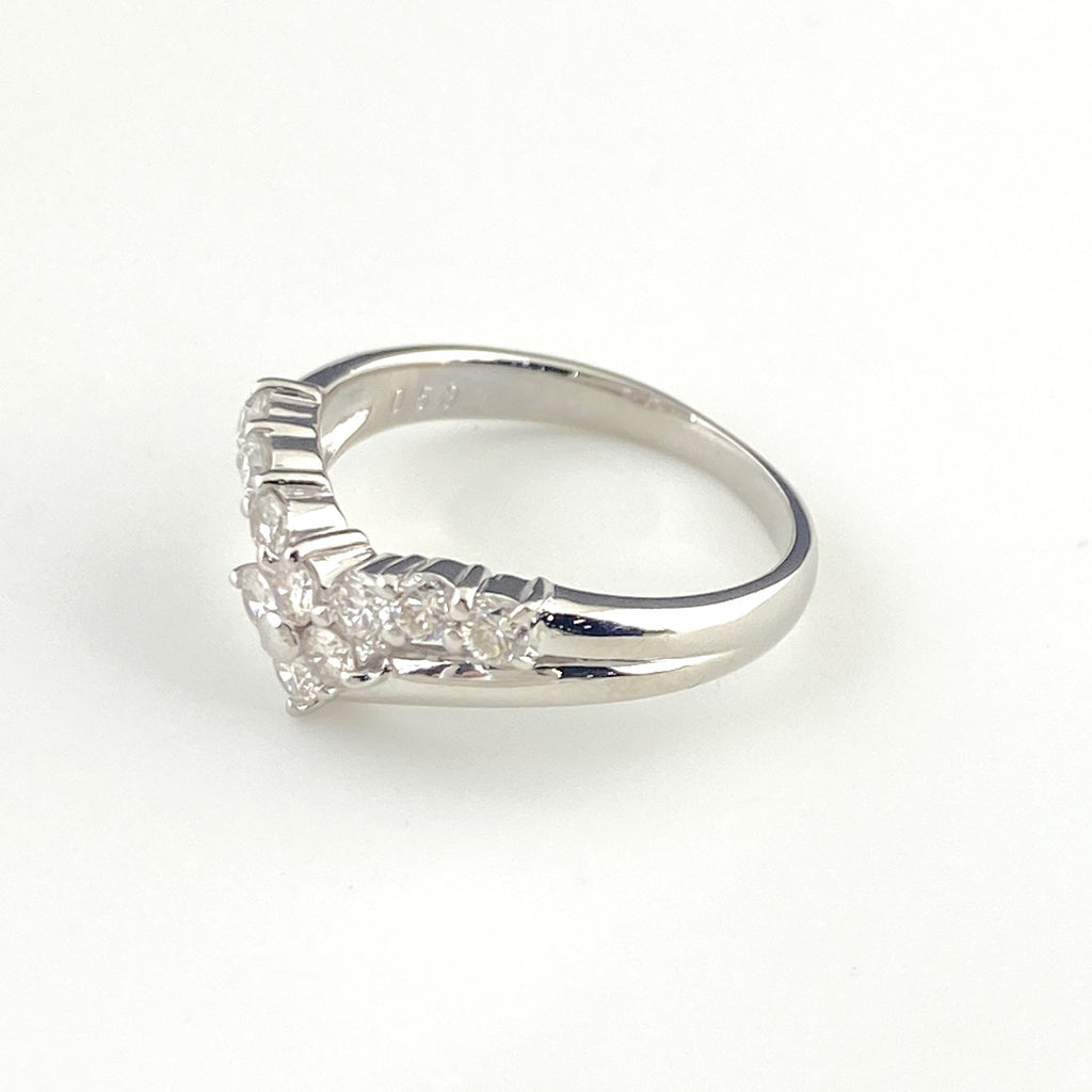 メレダイヤ デザインリング プラチナ 指輪 リング 10号 Pt900 ダイヤモンド レディース 【中古】nbjwl