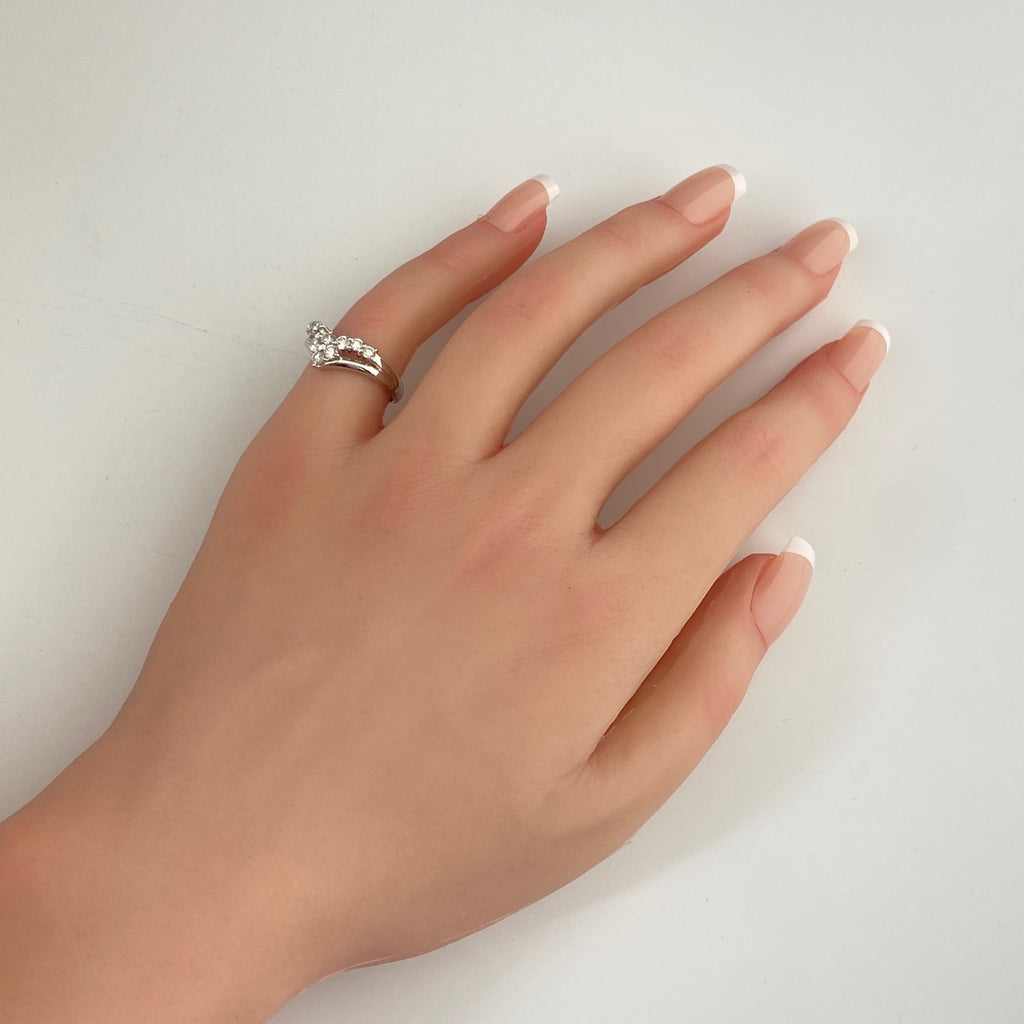 メレダイヤ デザインリング プラチナ 指輪 リング 10号 Pt900 ダイヤモンド レディース 【中古】nbjwl