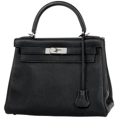 エルメス ケリー 28 内縫い 2WAY ショルダーバッグ ハンドバッグ トリヨンクレマンス ブラック □R レディース 【中古】brbag