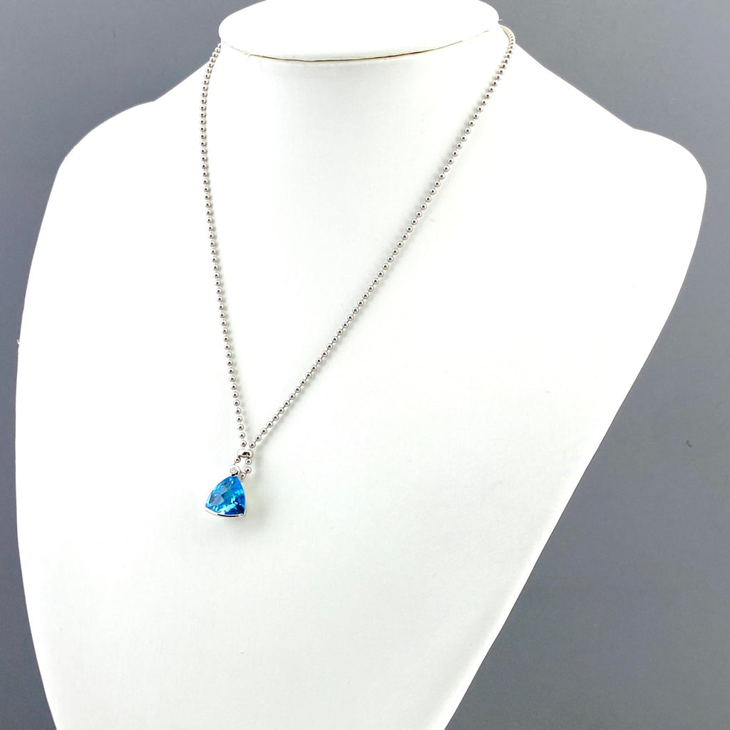 La verite ブルートパーズ デザインネックレス プラチナ ペンダント メレダイヤ ダイヤモンド ネックレス Pt900 Pt850 ブルートパーズ レディース 【中古】brjwl