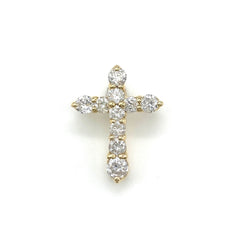 クロスモチーフ ペンダントトップ YG イエローゴールド メレダイヤ ペンダントトップ K18 ダイヤモンド レディース 【中古】nbjwl