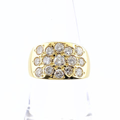 メレダイヤ デザインリング YG イエローゴールド 指輪 リング 16.5号 K18 ダイヤモンド レディース 【中古】nbjwl