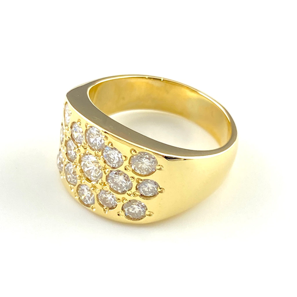 メレダイヤ デザインリング YG イエローゴールド 指輪 リング 16.5号 K18 ダイヤモンド レディース 【中古】nbjwl