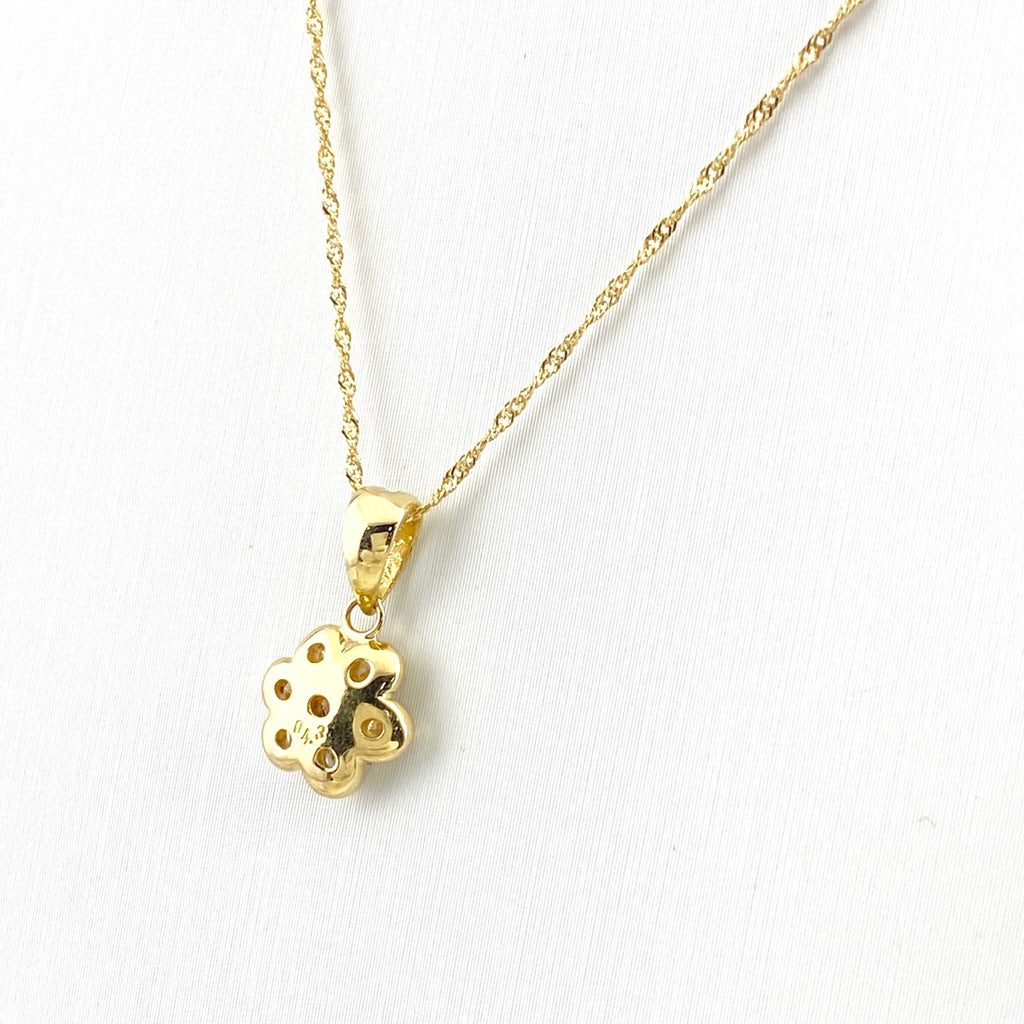 メレダイヤ デザインネックレス YG イエローゴールド ペンダント ネックレス K18 750 ダイヤモンド レディース 【中古】nbjwl