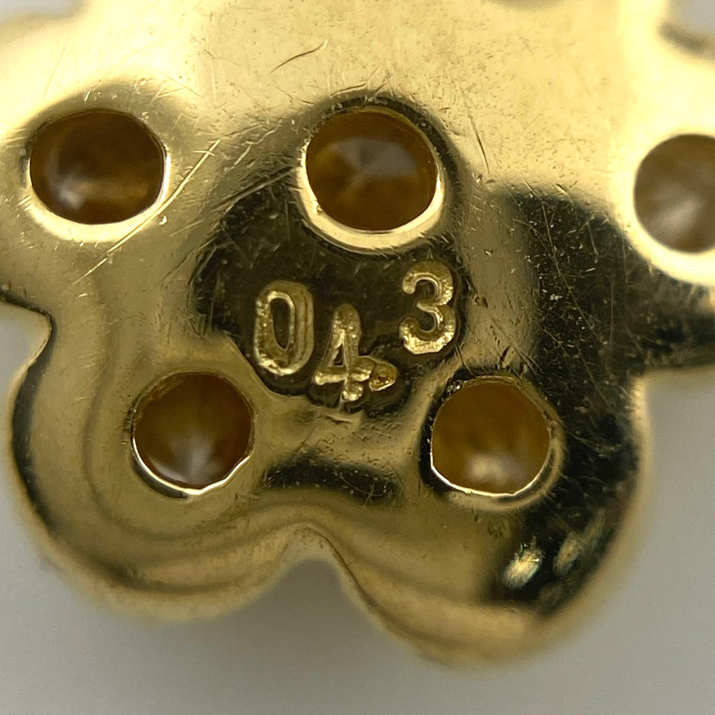 メレダイヤ デザインネックレス YG イエローゴールド ペンダント ネックレス K18 750 ダイヤモンド レディース 【中古】nbjwl