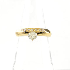 メレダイヤ デザインリング YG イエローゴールド 指輪 リング 13.5号 K18 ダイヤモンド レディース 【中古】nbjwl