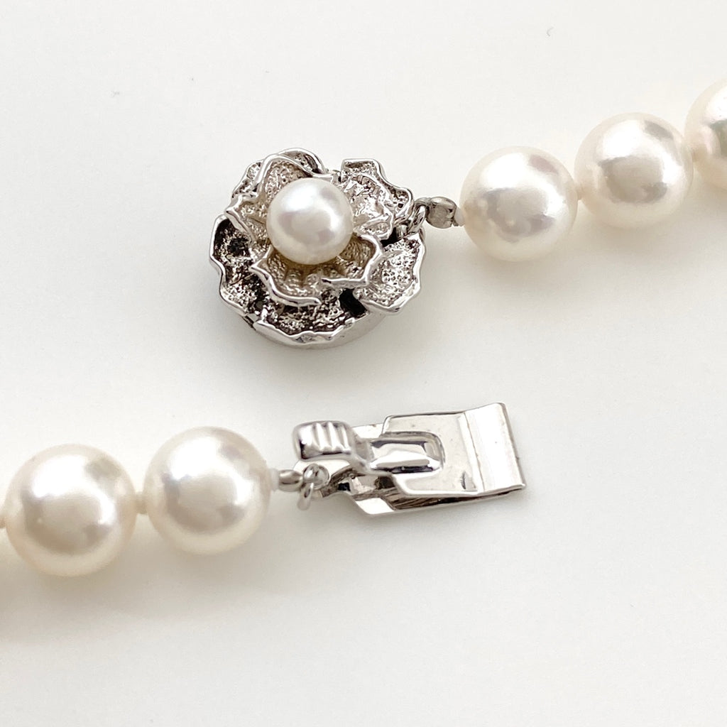 パール デザインネックレス シルバー 真珠 ネックレス SV パール レディース 【中古】nbjwl