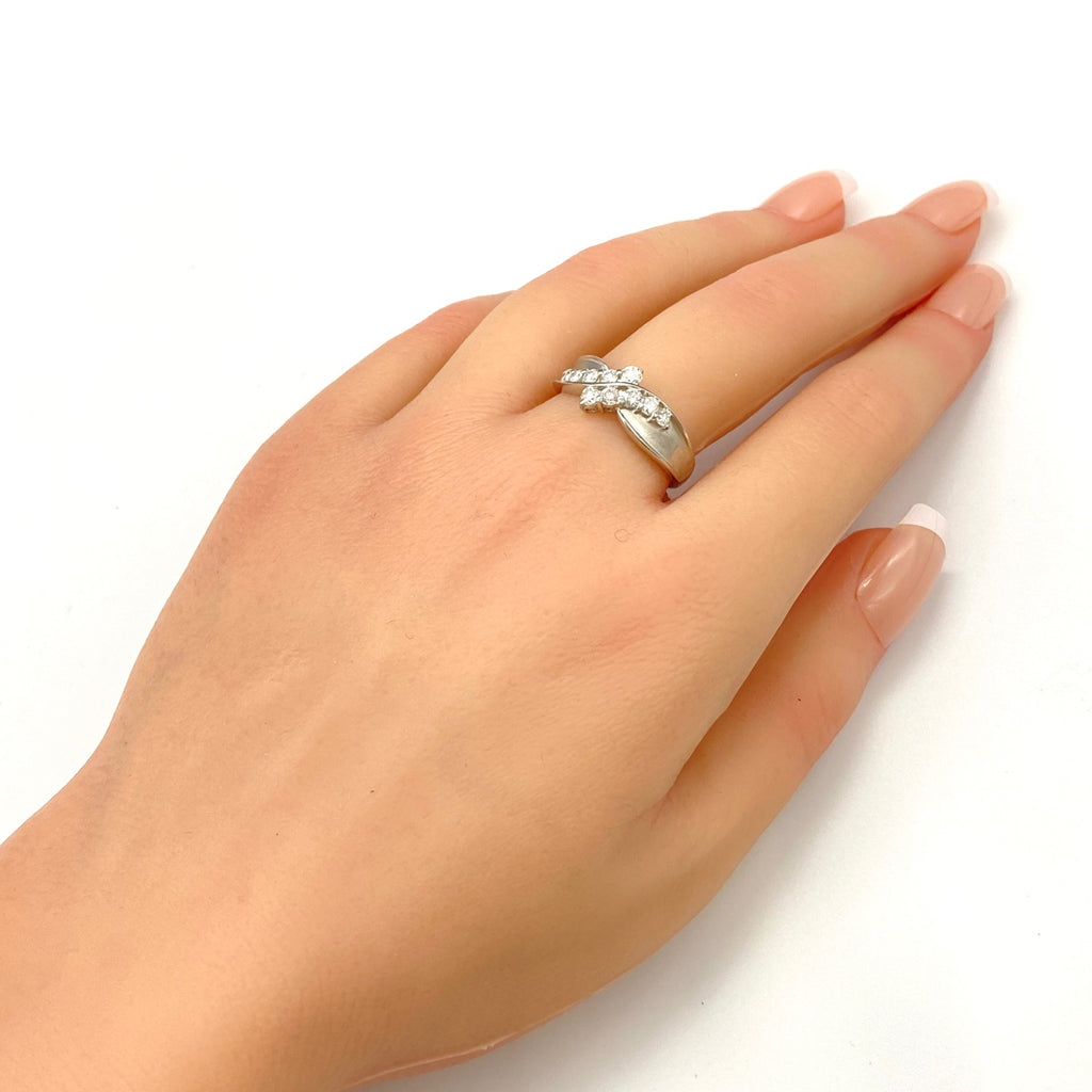 メレダイヤ デザインリング プラチナ 指輪 リング 16.5号 Pt900 ダイヤモンド レディース 【中古】nbjwl