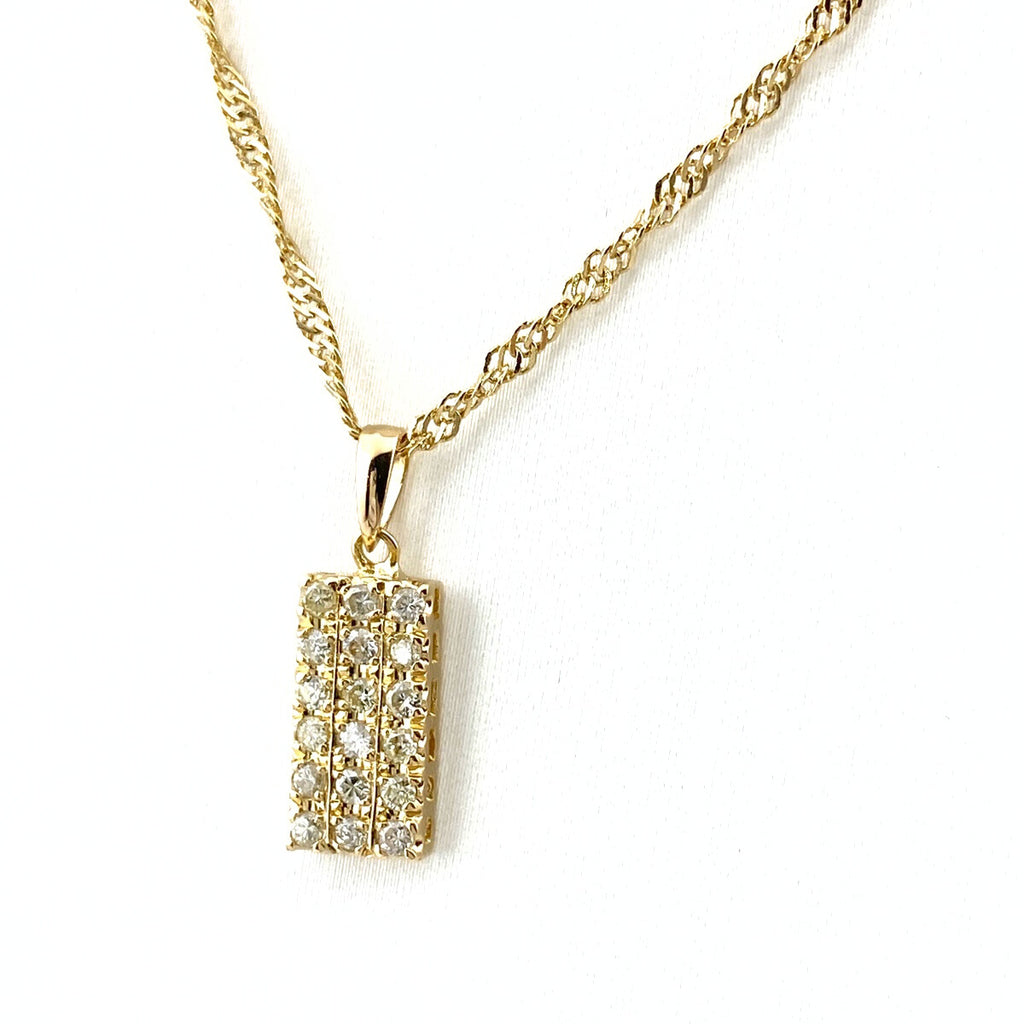 メレダイヤ デザインネックレス YG イエローゴールド ペンダント ネックレス K18 750 ダイヤモンド レディース 【中古】nbjwl