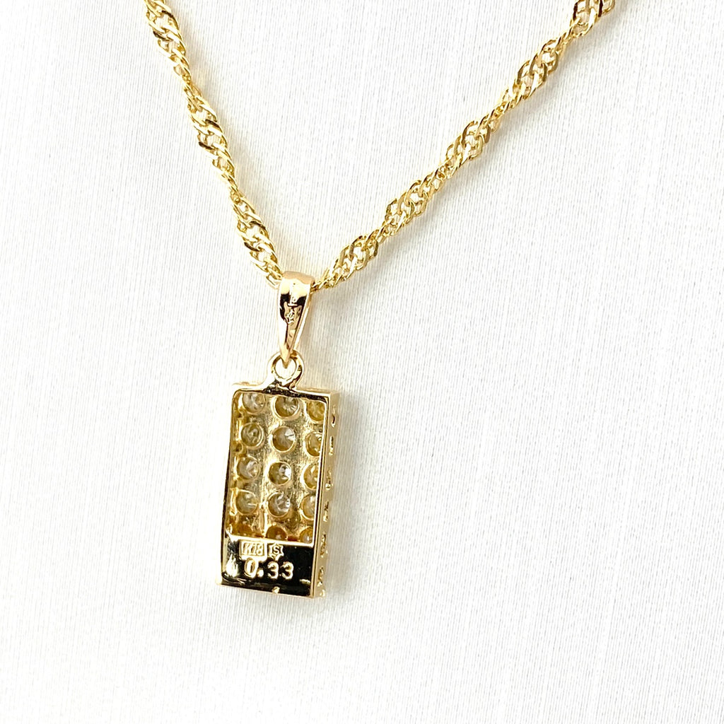 メレダイヤ デザインネックレス YG イエローゴールド ペンダント ネックレス K18 750 ダイヤモンド レディース 【中古】nbjwl