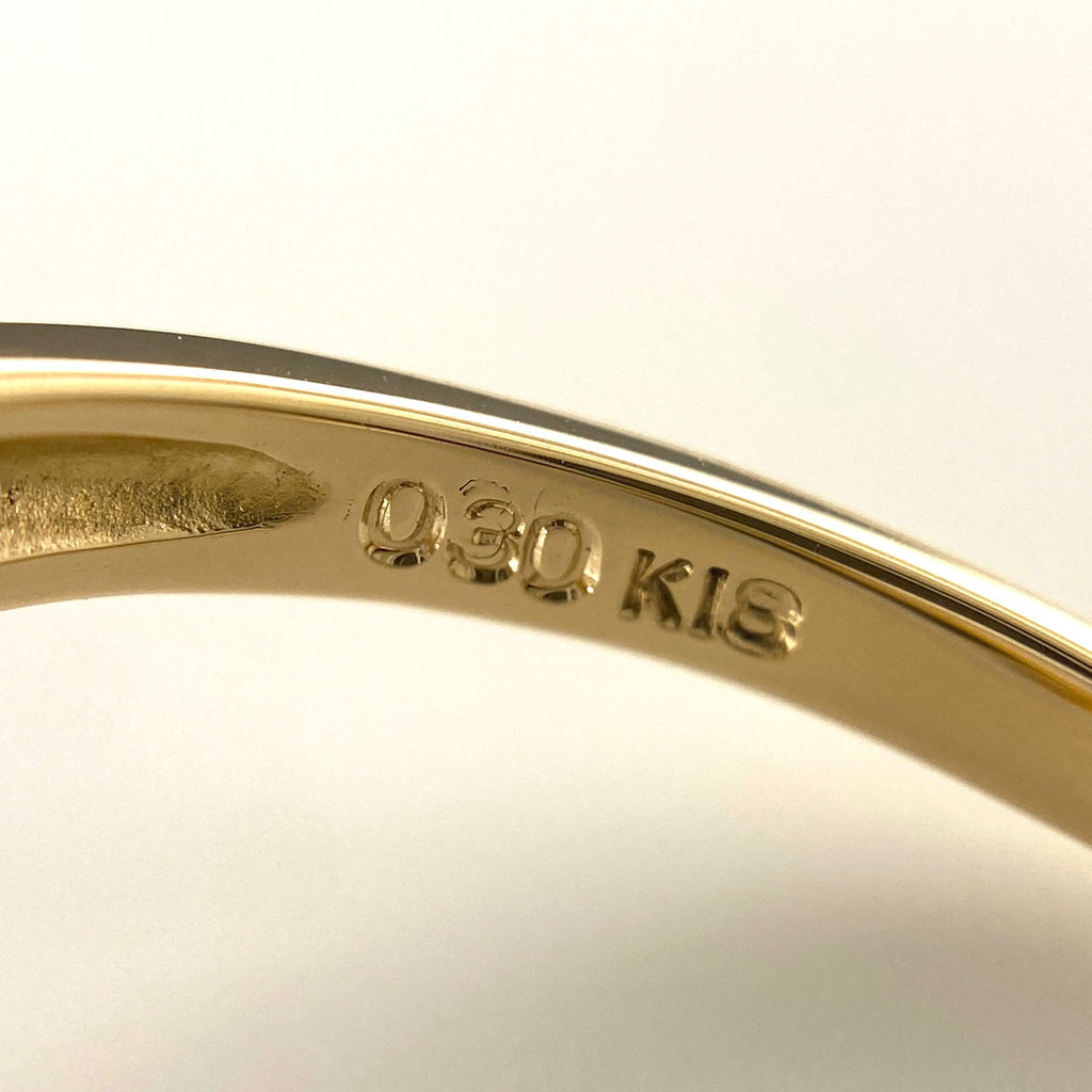 メレダイヤ デザインリング YG イエローゴールド 指輪 リング 14号 K18 ダイヤモンド レディース 【中古】nbjwl