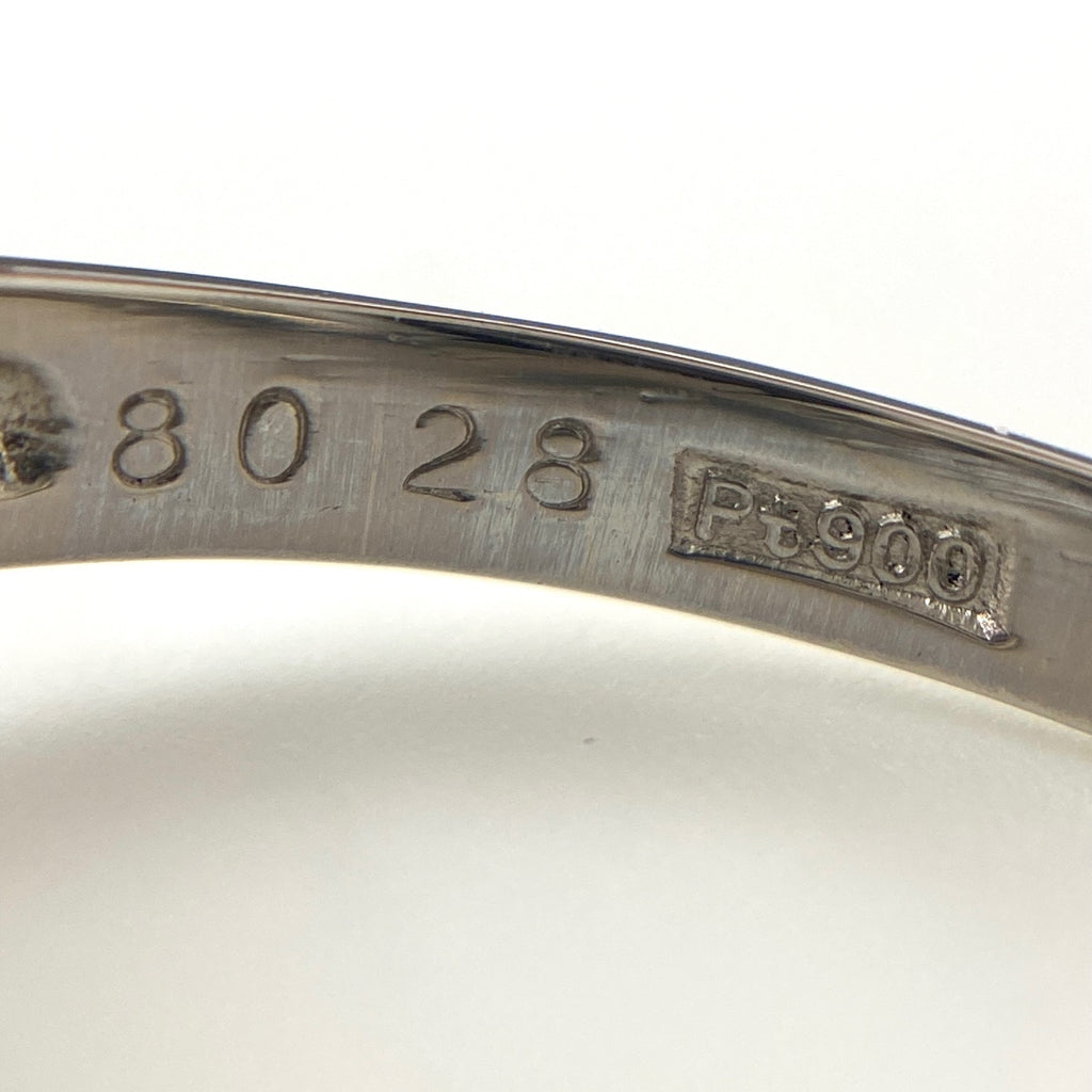 サファイア デザインリング プラチナ 指輪 メレダイヤ リング 13.5号 Pt900 サファイア ダイヤモンド レディース 【中古】nbjwl