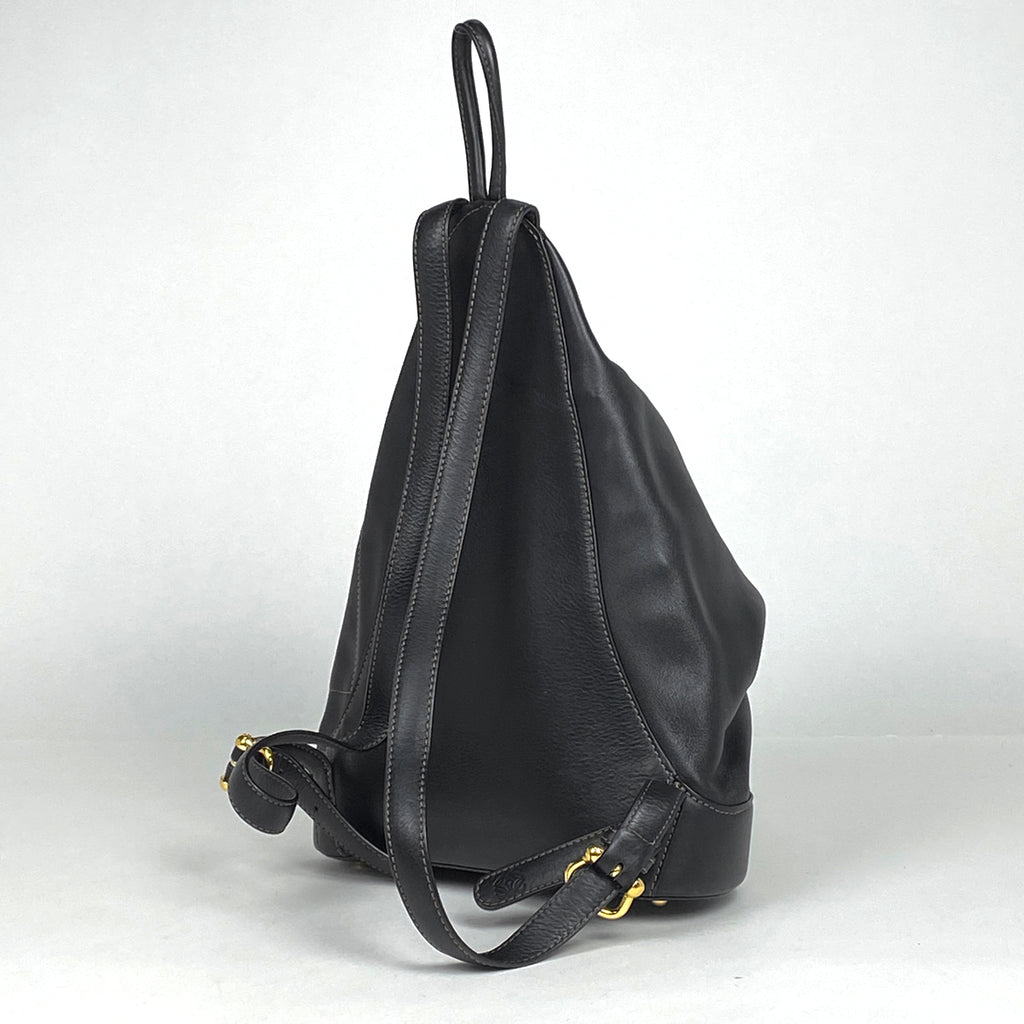 ロエベ アントン リュックサック バッグパック アナグラム リュック レザー ブラック レディース 【中古】brbag