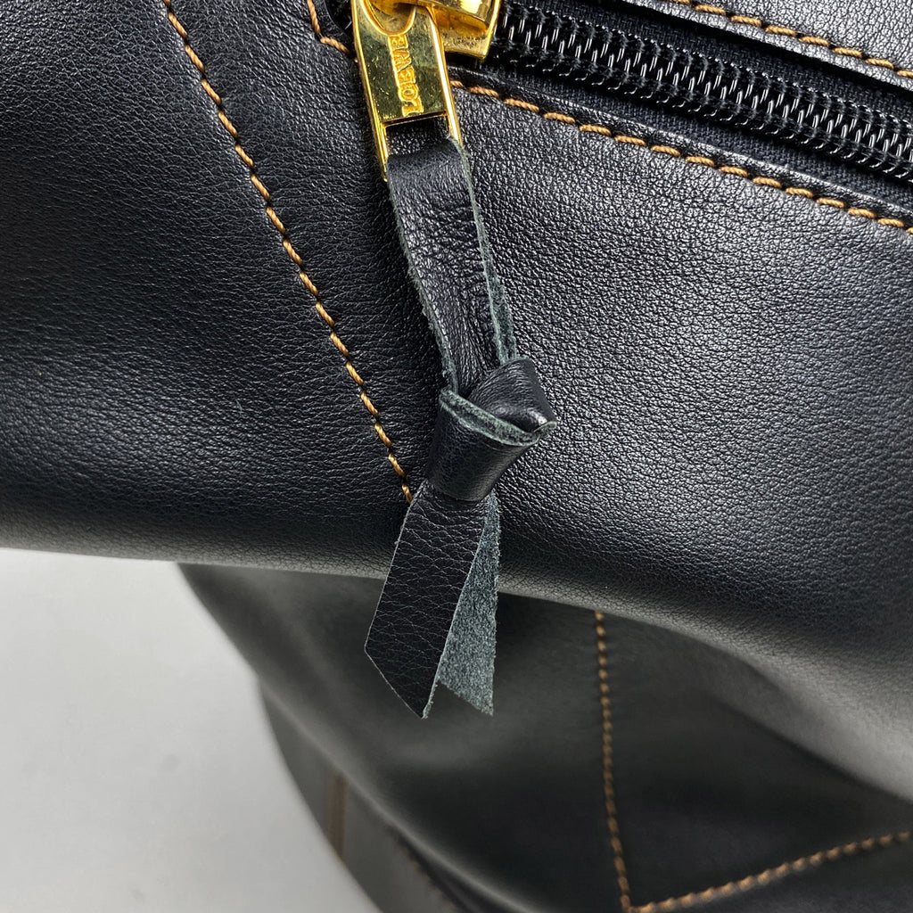 ロエベ アントン リュックサック バッグパック アナグラム リュック レザー ブラック レディース 【中古】brbag