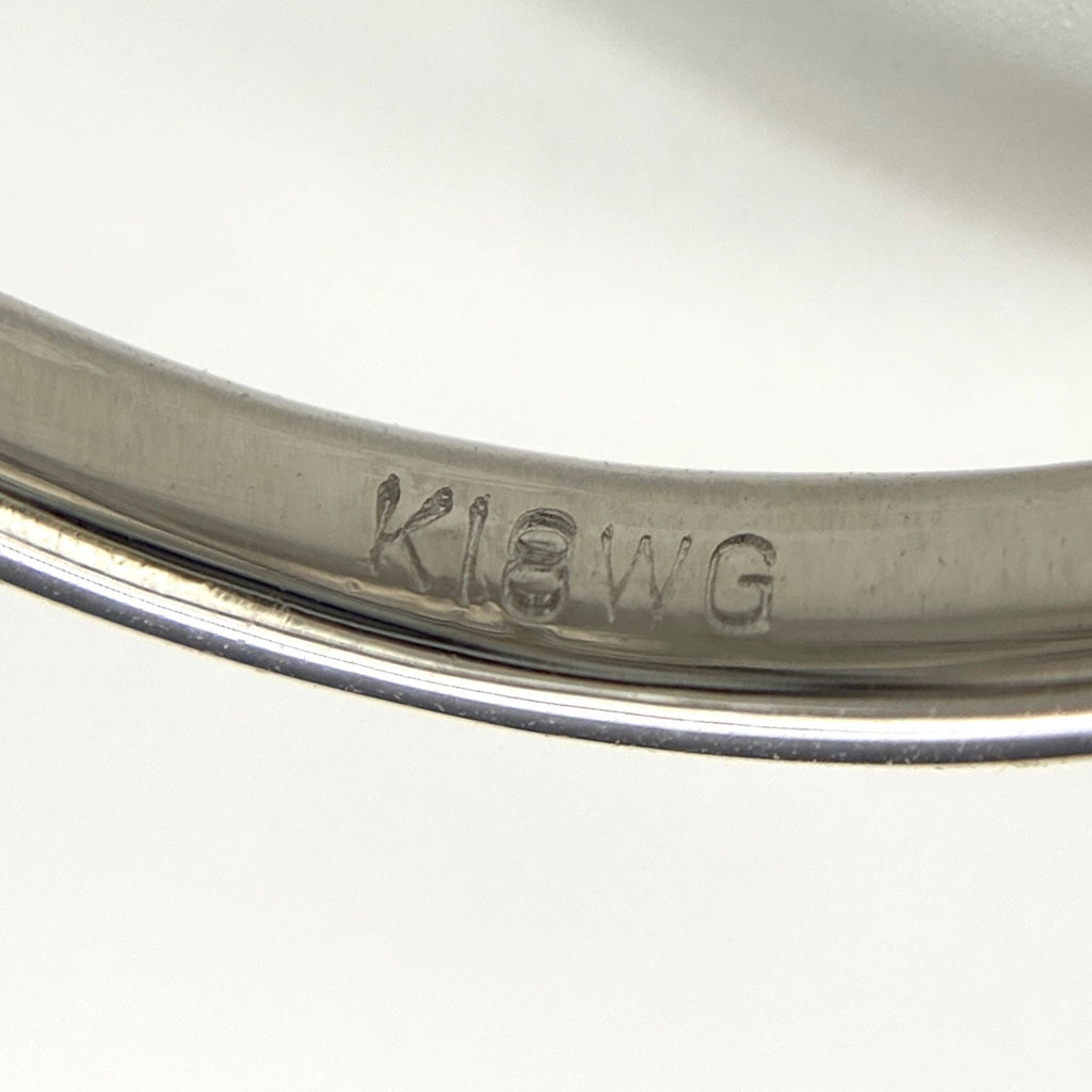 パール デザインリング WG ホワイトゴールド メレダイヤ 指輪 真珠 リング 11号 K18 WG パール レディース 【中古】nbjwl