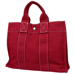 エルメス ドーヴィル PM ハンドバッグ トートバッグ キャンバス レッド レディース 【中古】brbag