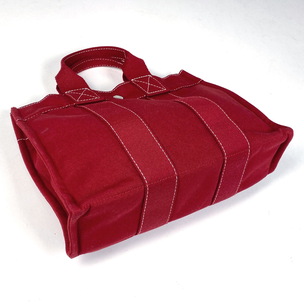 エルメス ドーヴィル PM ハンドバッグ トートバッグ キャンバス レッド レディース 【中古】brbag