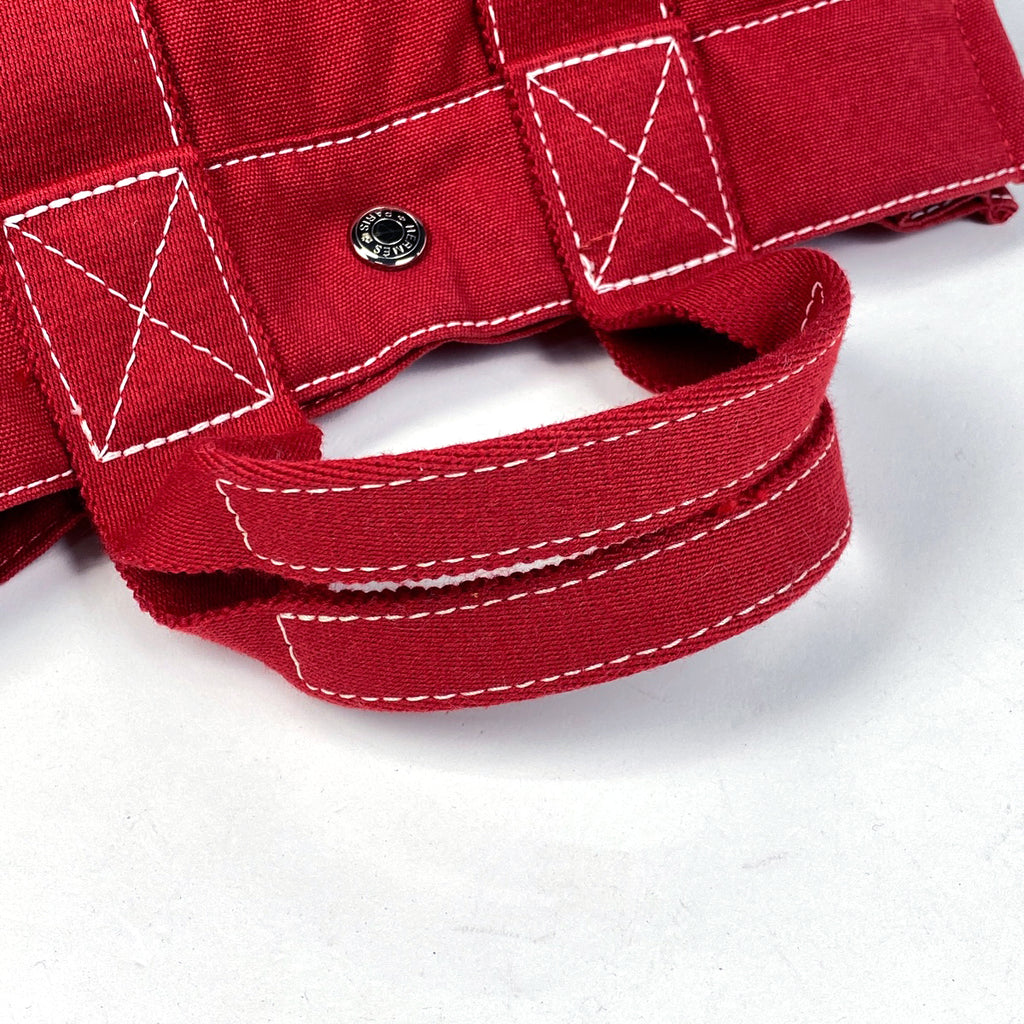 エルメス ドーヴィル PM ハンドバッグ トートバッグ キャンバス レッド レディース 【中古】brbag