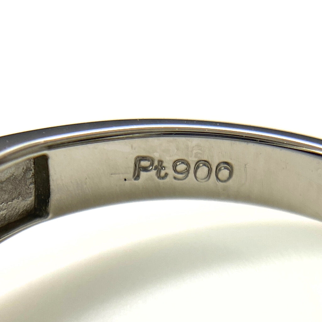 エメラルド デザインリング プラチナ 指輪 メレダイヤ リング 6号 Pt900 エメラルド ダイヤモンド レディース 【中古】nbjwl