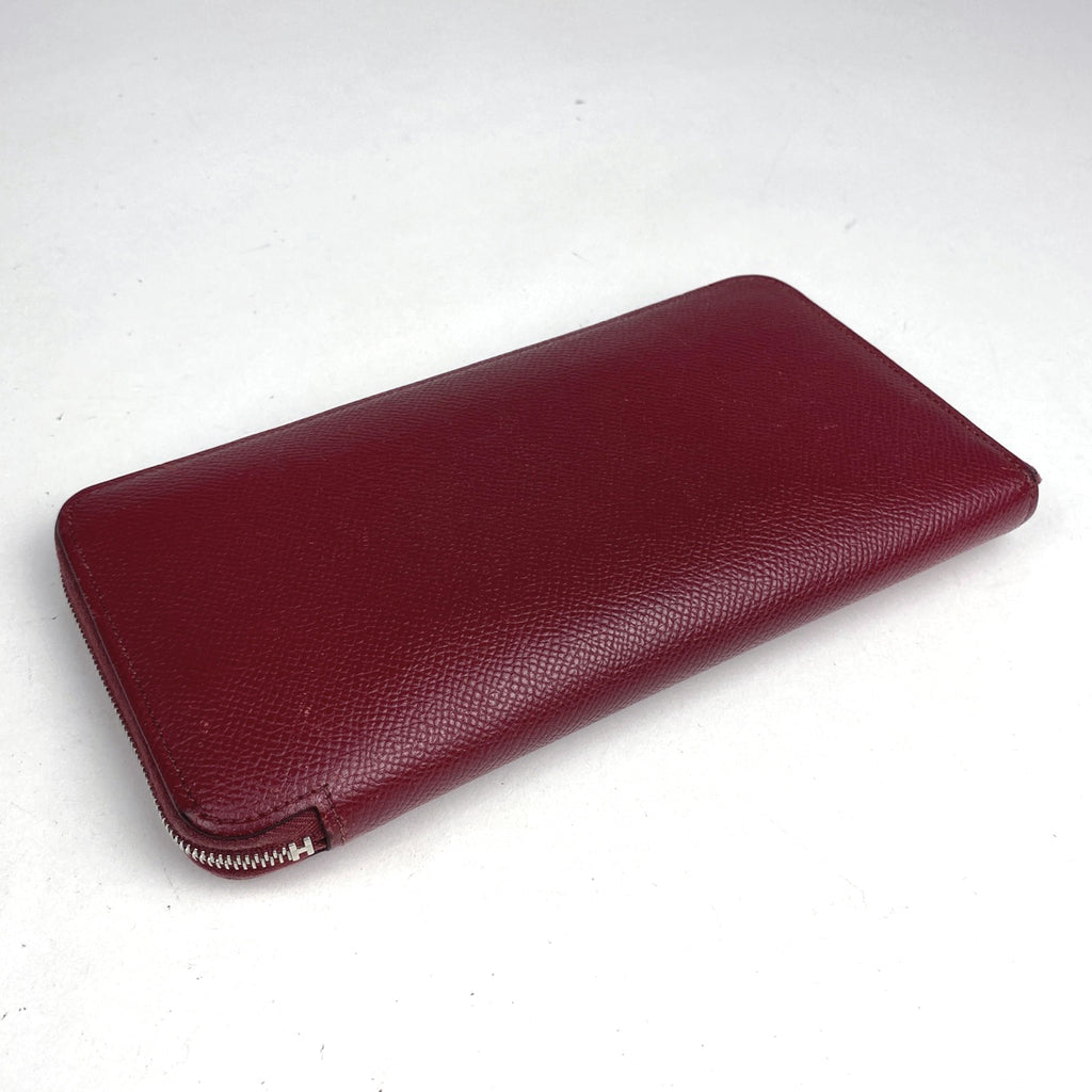 エルメス アザップ ロング シルクイン ラウンドファスナー スカーフ 長財布 レザー レッド X レディース 【中古】brbag