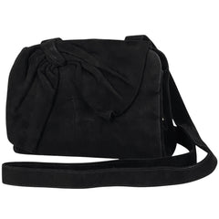 シャネル ココマーク ショルダーバッグ がま口 リボン ショルダーバッグ スエード ブラック レディース 【中古】brbag