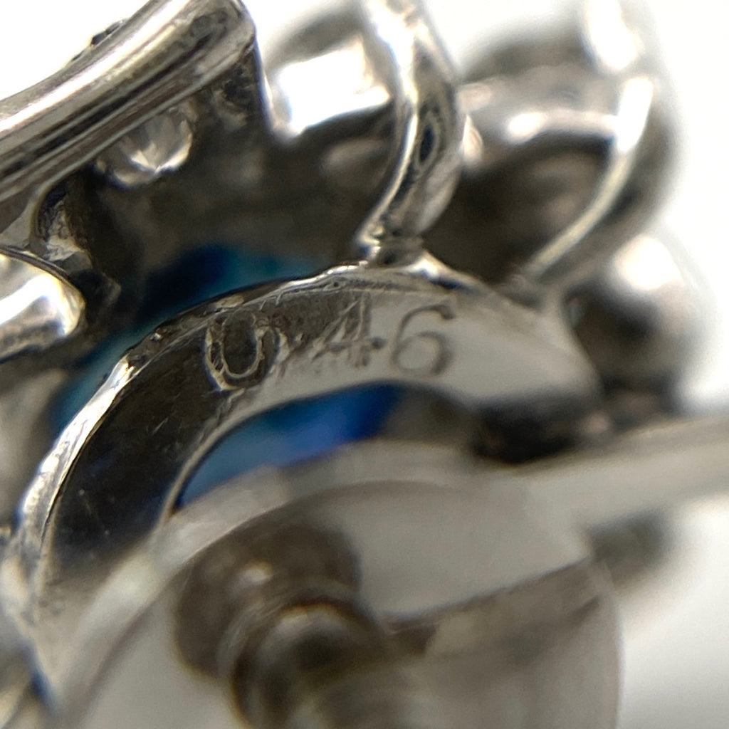 サファイア デザインイヤリング プラチナ メレダイヤ イヤリング Pt850 サファイア ダイヤモンド レディース 【中古】nbjwl