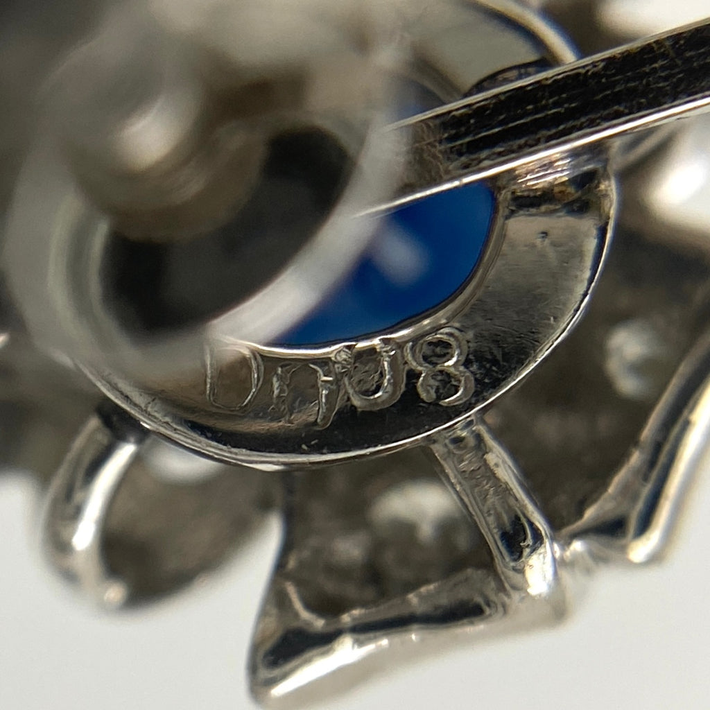 サファイア デザインイヤリング プラチナ メレダイヤ イヤリング Pt850 サファイア ダイヤモンド レディース 【中古】nbjwl