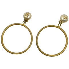 シャネル ココマーク フェイクパール イヤリング スイング ループ イヤリング GP ゴールド レディース 【中古】bracc