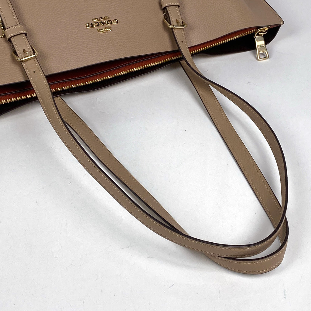 コーチ ロゴ トートバッグ 肩掛け モリー トートバッグ レザー ベージュ 1671 レディース 【中古】brbag
