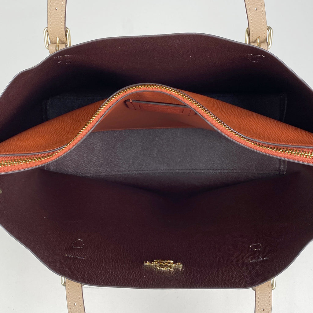 コーチ ロゴ トートバッグ 肩掛け モリー トートバッグ レザー ベージュ 1671 レディース 【中古】brbag