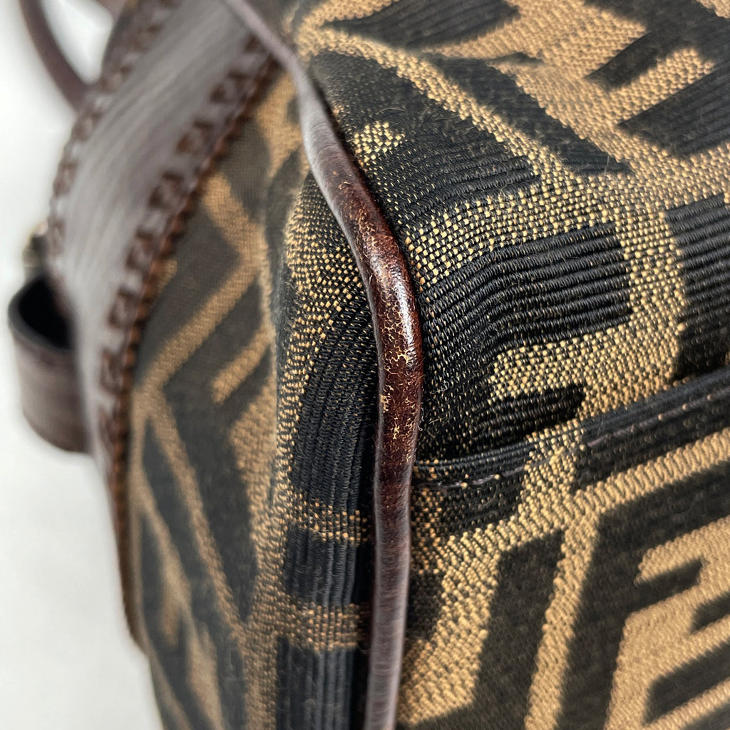 フェンディ エトニコ ハンドバッグ ズッカ柄 トート ハンドバッグ キャンバス ブラウン 8BN157 レディース 【中古】brbag