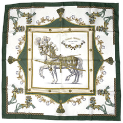 エルメス カレ 90 HARNAIS FRANCAIS PREMIER EMPIRE フランス初代帝国のハーネス スカーフ シルク グリーン マルチカラー レディース 【中古】brbag