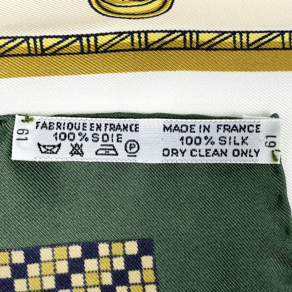 エルメス カレ 90 HARNAIS FRANCAIS PREMIER EMPIRE フランス初代帝国のハーネス スカーフ シルク グリーン マルチカラー レディース 【中古】brbag