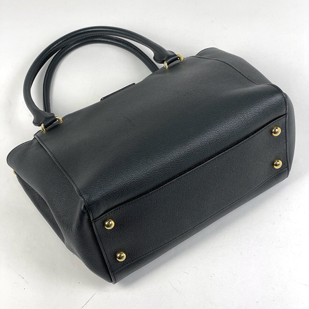 バーバリー ロゴ トートバッグ 2WAY ショルダーバッグ ハンドバッグ トートバッグ レザー ブラック レディース 【中古】brbag