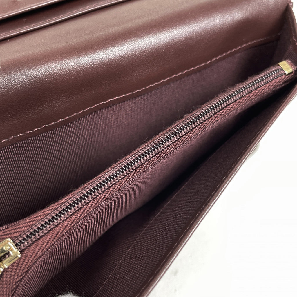 シャネル ココマーク 長財布 マトラッセ 二つ折り 長財布 キャビアスキン ブラック レディース 【中古】brbag