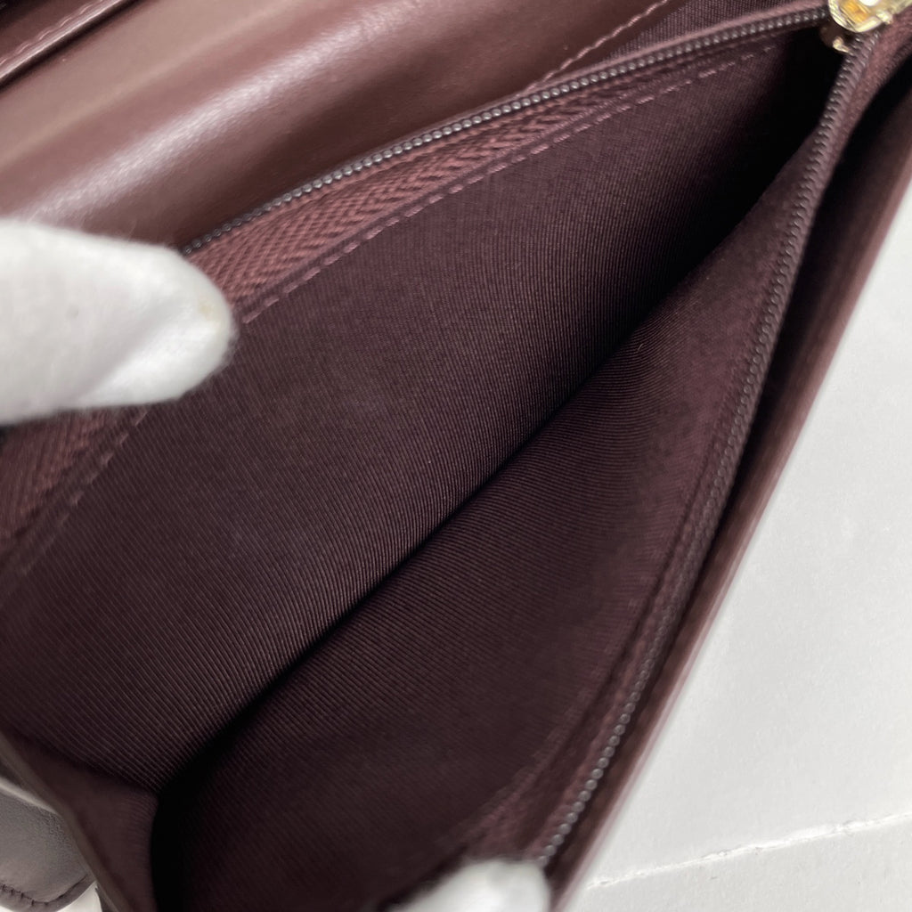 シャネル ココマーク 長財布 マトラッセ 二つ折り 長財布 キャビアスキン ブラック レディース 【中古】brbag