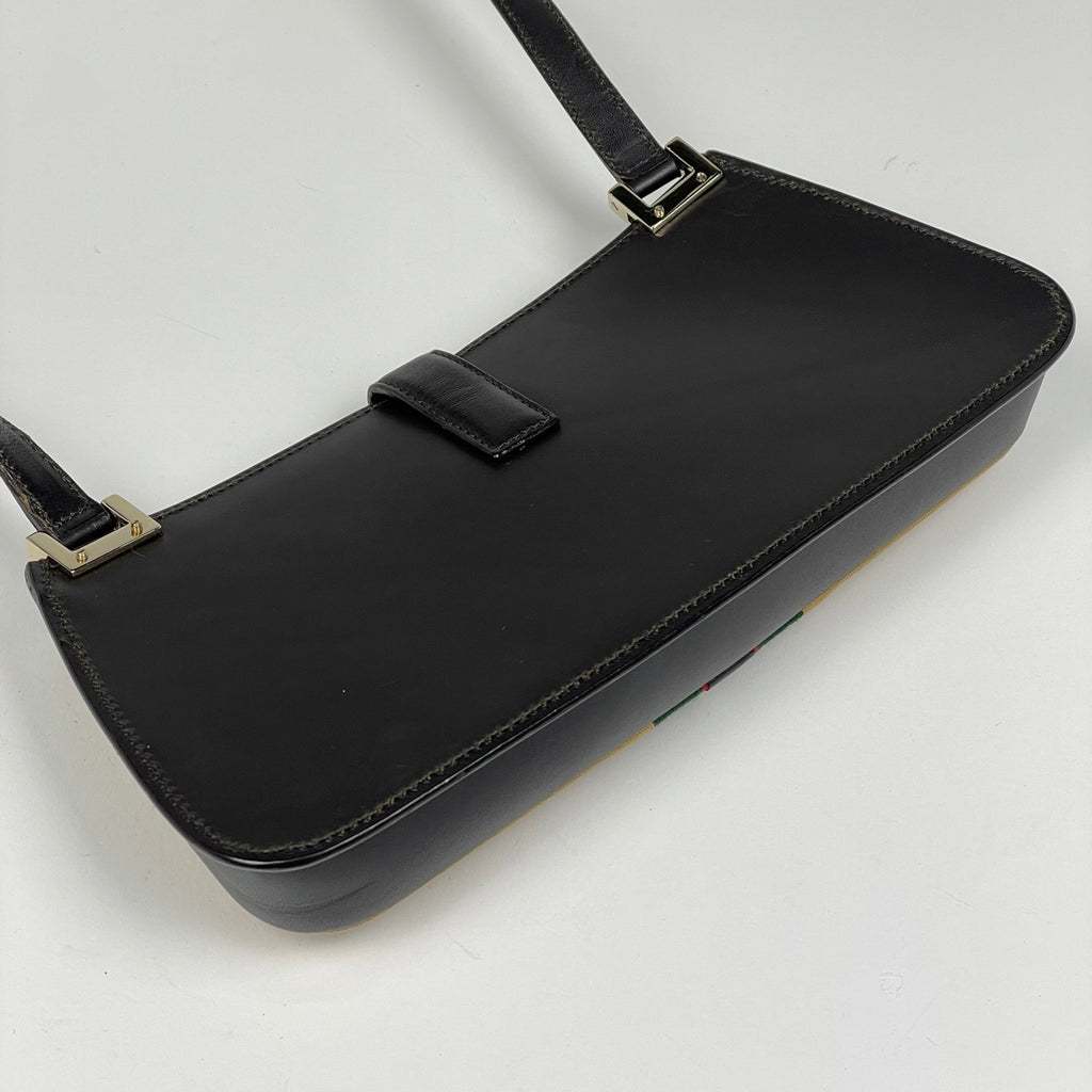グッチ シェリーライン ショルダーバッグ ロゴ ウェブ ショルダーバッグ キャンバス ブラウン レディース 【中古】brbag