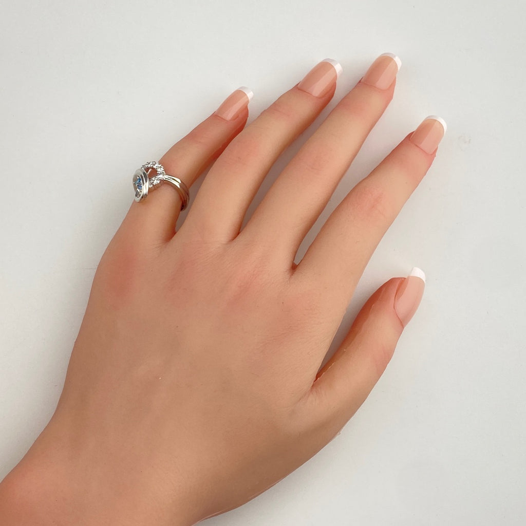 メレダイヤ デザインリング プラチナ 指輪 トリートメントダイヤモンド リング 9号 Pt900 ダイヤモンド レディース 【中古】nbjwl