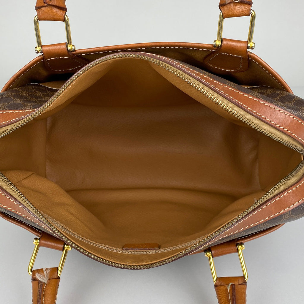セリーヌ マカダム柄 ハンドバッグ コーティングキャンバス ブラウン レディース 【中古】brbag
