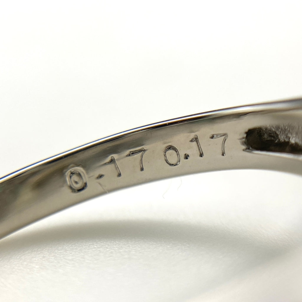 エメラルド デザインリング プラチナ 指輪 メレダイヤ リング 10号 Pt900 エメラルド ダイヤモンド レディース 【中古】nbjwl